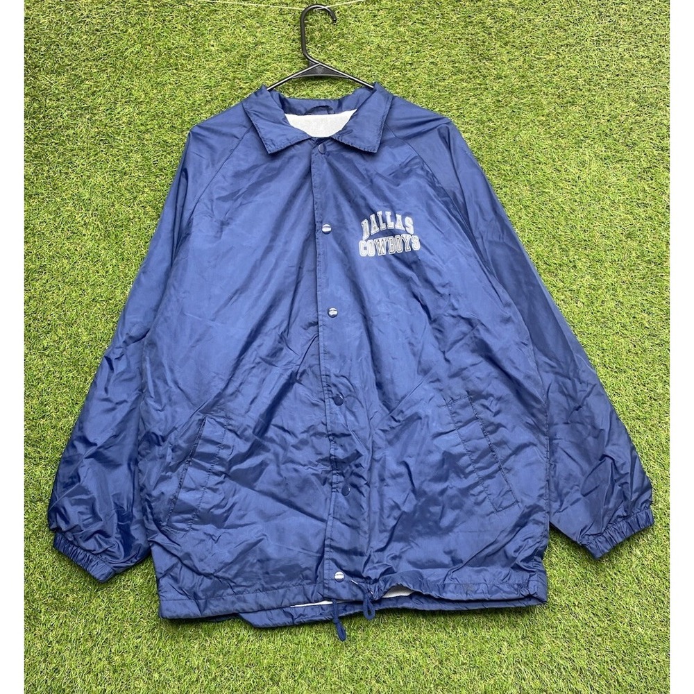 Vintage Logo 7 Dallas Cowboys Windbreaker Mens Medium Game Day Pullover Snap 90s